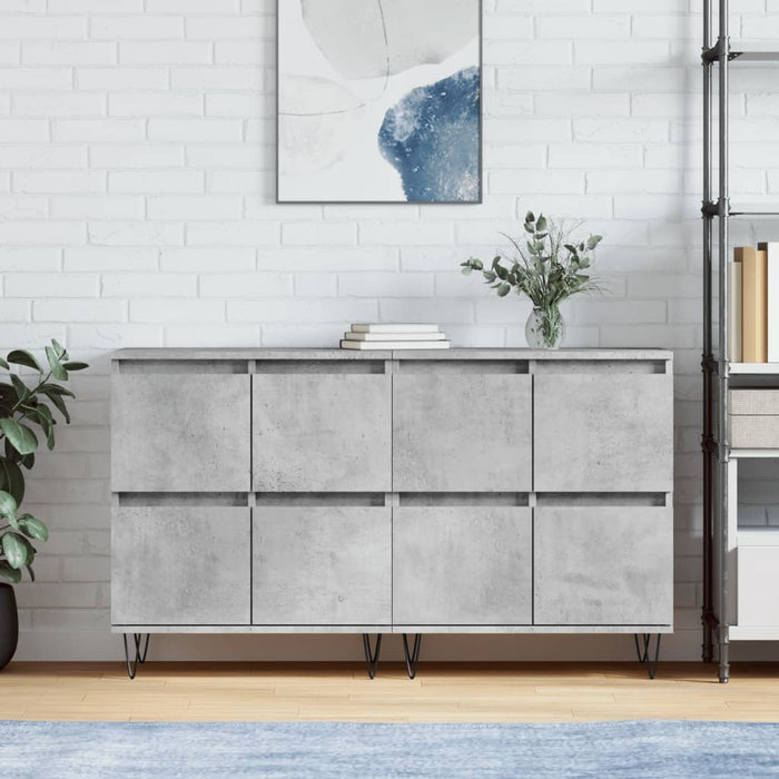 Servante, 2 piese, gri beton, lemn prelucrat - WALTI WALTI