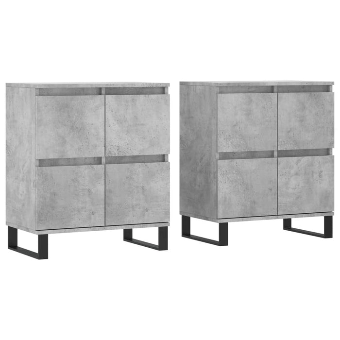 Servante, 2 piese, gri beton, lemn prelucrat WALTI