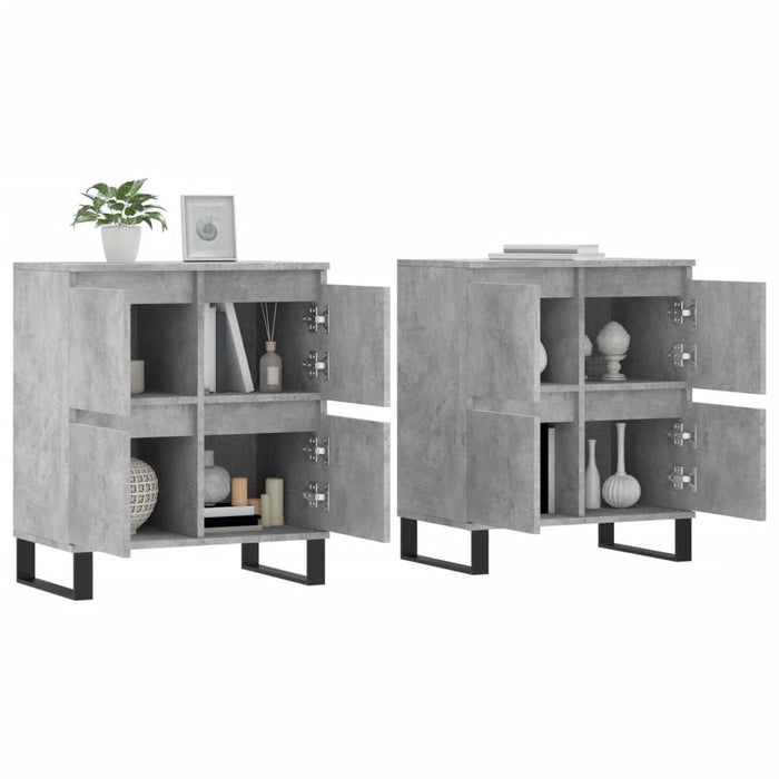 Servante, 2 piese, gri beton, lemn prelucrat WALTI