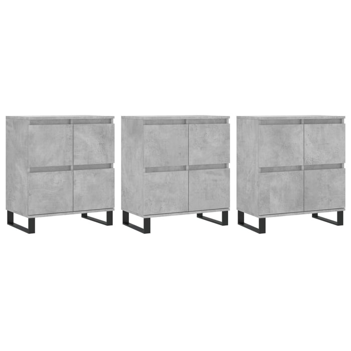 Servante, 3 piese, gri beton, lemn prelucrat - WALTI WALTI