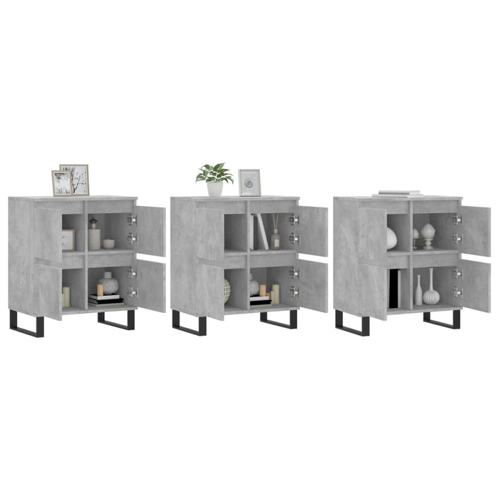 Servante, 3 piese, gri beton, lemn prelucrat - WALTI WALTI