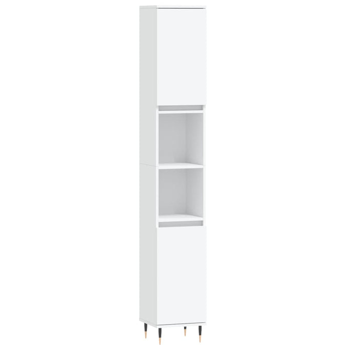 Set mobilier de baie, 3 piese, alb, lemn compozit WALTI
