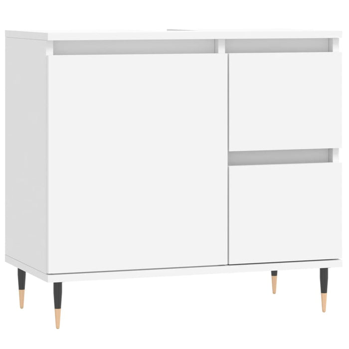Set mobilier de baie, 3 piese, alb, lemn compozit WALTI