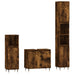 Set mobilier de baie, 3 piese, stejar fumuriu, lemn prelucrat - WALTI WALTI