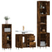 Set mobilier de baie, 3 piese, stejar fumuriu, lemn prelucrat - WALTI WALTI