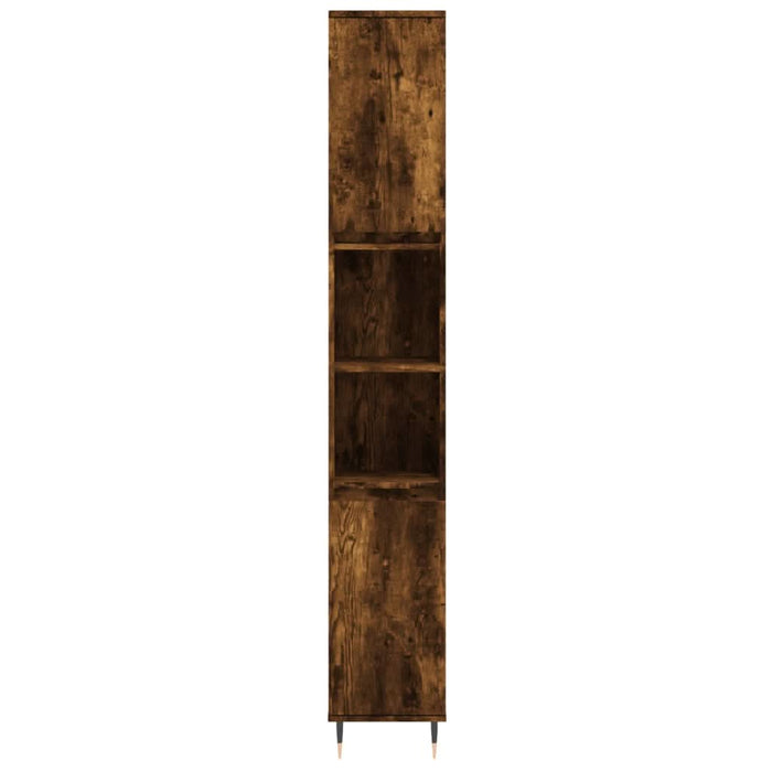 Set mobilier de baie, 3 piese, stejar fumuriu, lemn prelucrat - WALTI WALTI