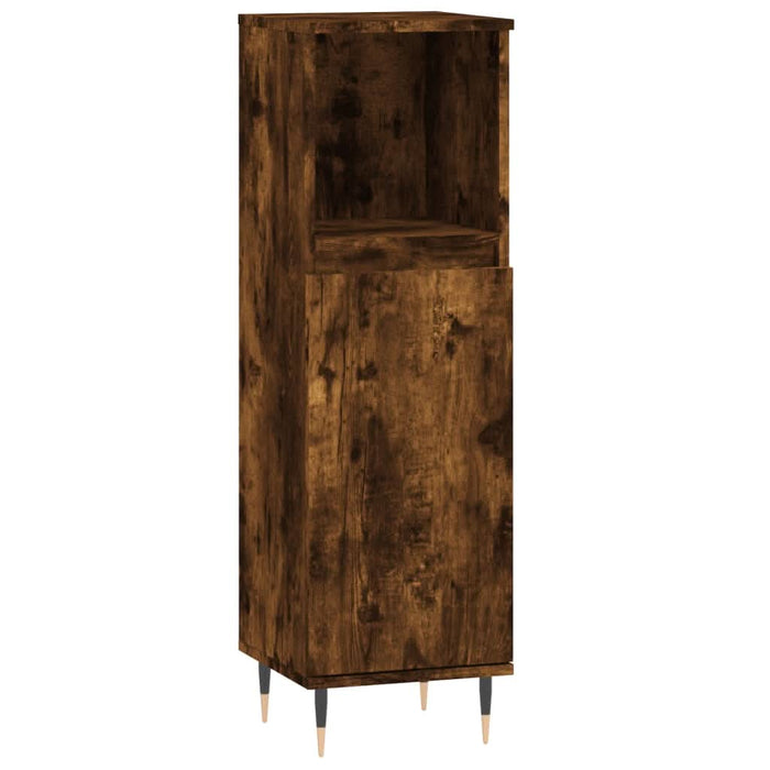 Set mobilier de baie, 3 piese, stejar fumuriu, lemn prelucrat - WALTI WALTI