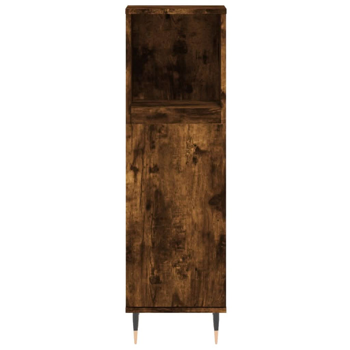 Set mobilier de baie, 3 piese, stejar fumuriu, lemn prelucrat - WALTI WALTI