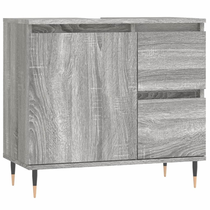 Set mobilier de baie, 3 piese, gri sonoma, lemn prelucrat - WALTI WALTI