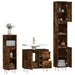 Set mobilier de baie, 3 piese, stejar fumuriu, lemn prelucrat - WALTI WALTI