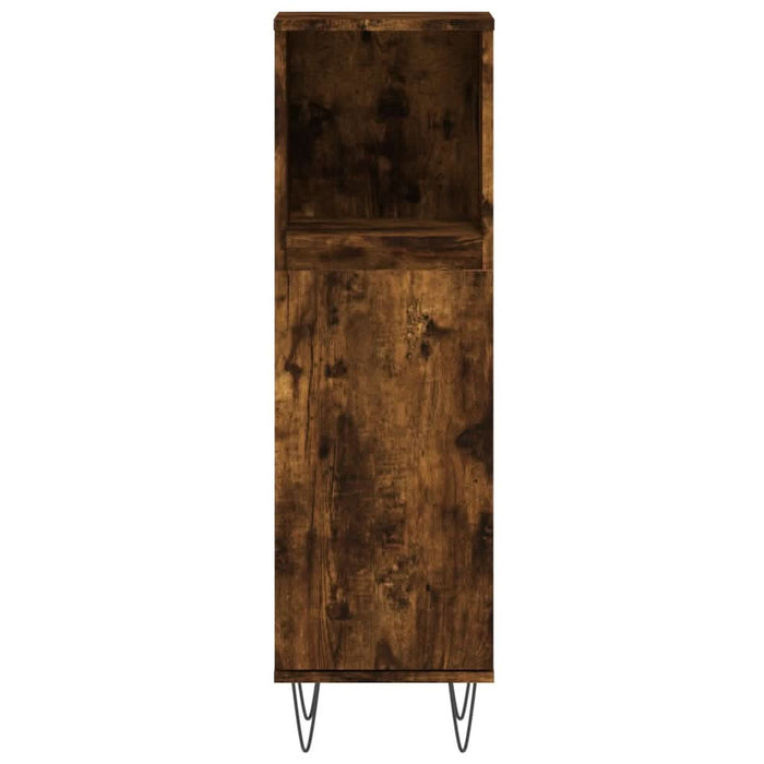 Set mobilier de baie, 3 piese, stejar fumuriu, lemn prelucrat - WALTI WALTI