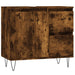 Set mobilier de baie, 3 piese, stejar fumuriu, lemn prelucrat - WALTI WALTI