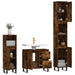 Set mobilier de baie, 3 piese, stejar fumuriu, lemn prelucrat - WALTI WALTI