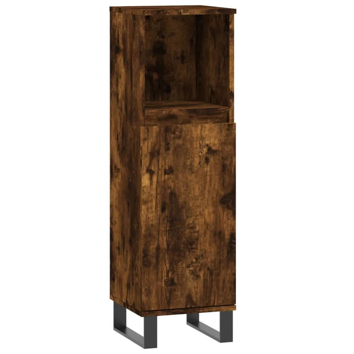 Set mobilier de baie, 3 piese, stejar fumuriu, lemn prelucrat - WALTI WALTI