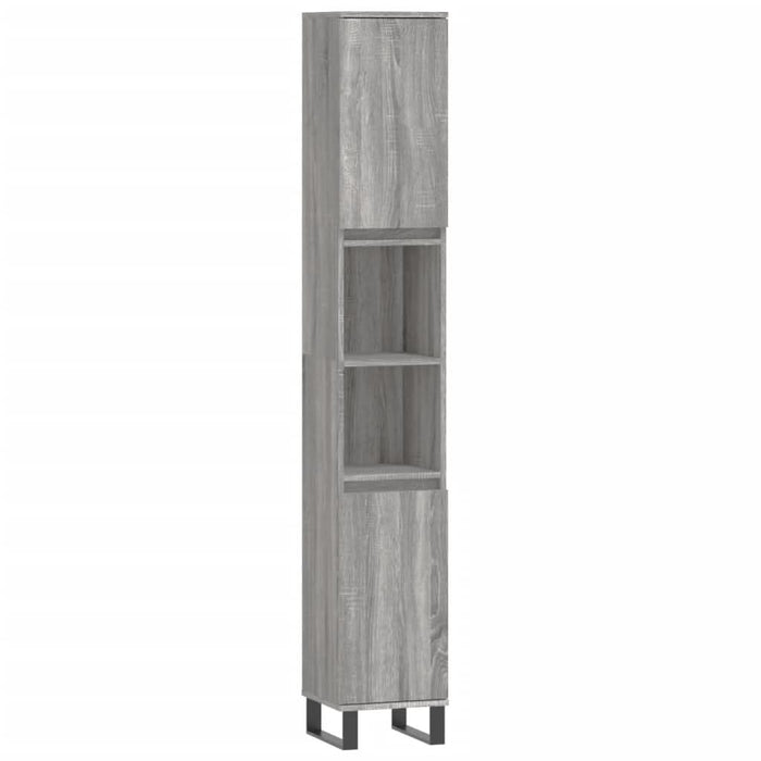 Set mobilier de baie, 3 piese, gri sonoma, lemn prelucrat - WALTI WALTI