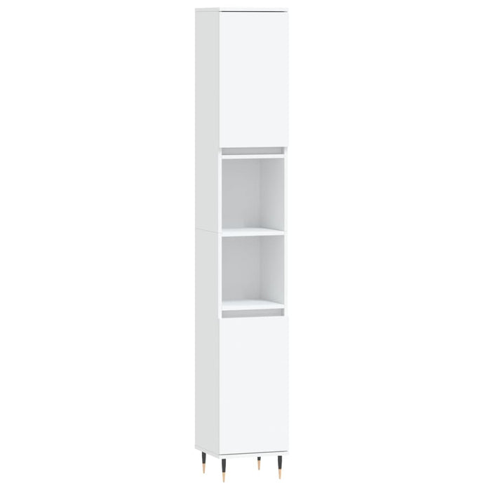 Set mobilier de baie, 3 piese, alb, lemn compozit WALTI