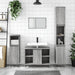 Set mobilier de baie, 3 piese, gri sonoma, lemn prelucrat - WALTI WALTI