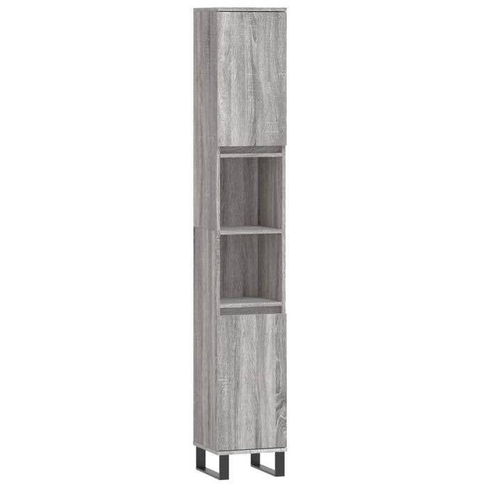 Set mobilier de baie, 3 piese, gri sonoma, lemn prelucrat - WALTI WALTI