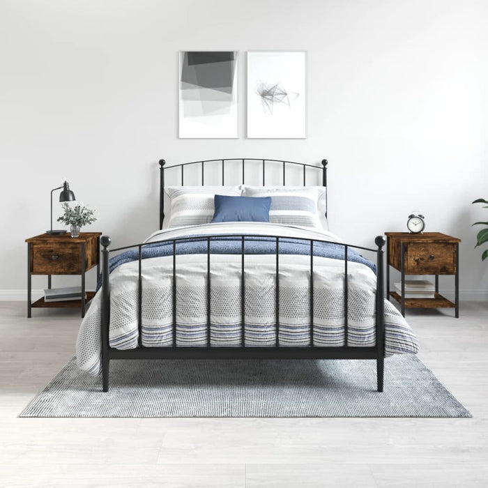 Noptiere, 2 buc., stejar fumuriu, 34x35,5x45 cm, lemn compozit - WALTI WALTI