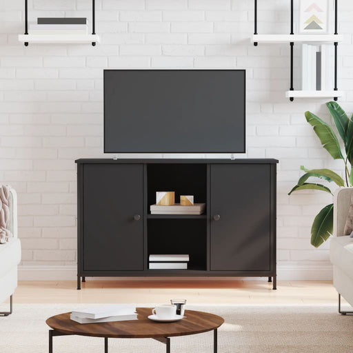 Comodă TV, negru, 100x35x65 cm, lemn compozit - WALTI WALTI