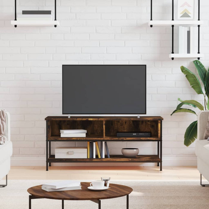 Dulap TV, stejar afumat, 100x35x45 cm, lemn prelucrat - WALTI WALTI