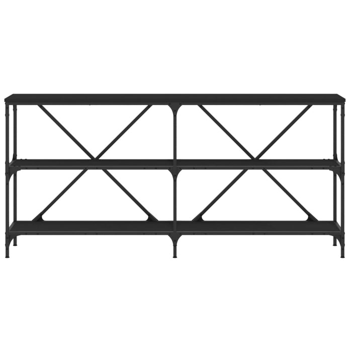 Masă consolă, negru, 160x30x75 cm, lemn prelucrat și fier WALTI