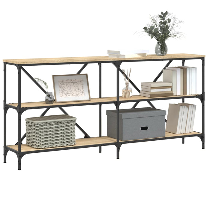 Masă consolă stejar sonoma 160x30x75 cm lemn prelucrat și fier WALTI