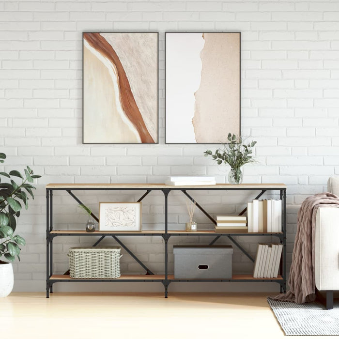 Masă consolă stejar sonoma 160x30x75 cm lemn prelucrat și fier WALTI