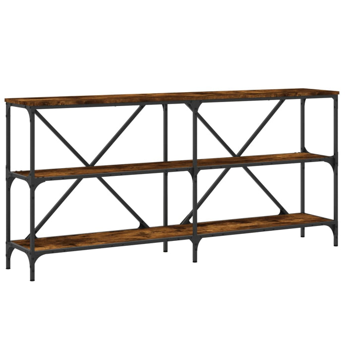 Masă consolă stejar afumat 160x30x75 cm lemn prelucrat și fier - WALTI WALTI