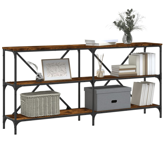 Masă consolă stejar afumat 160x30x75 cm lemn prelucrat și fier - WALTI WALTI