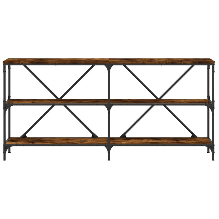 Masă consolă stejar afumat 160x30x75 cm lemn prelucrat și fier - WALTI WALTI