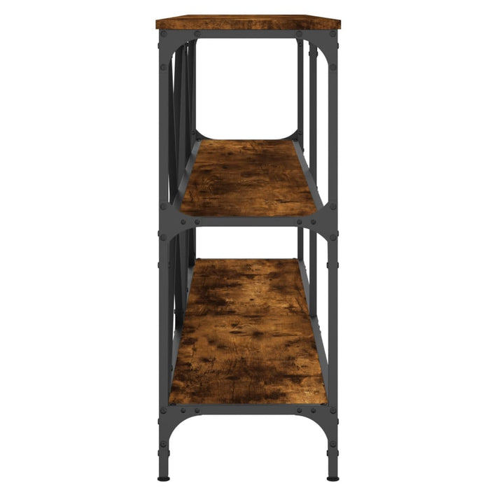Masă consolă stejar afumat 160x30x75 cm lemn prelucrat și fier - WALTI WALTI