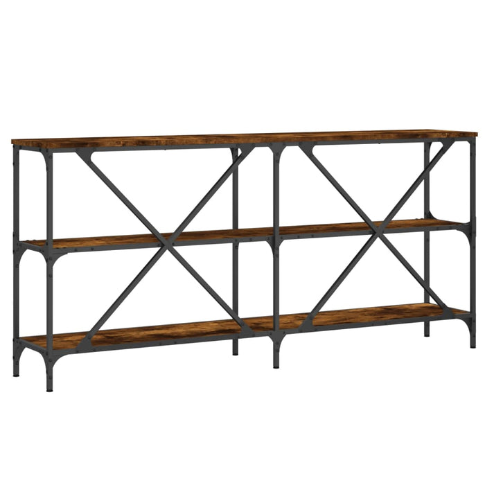 Masă consolă stejar afumat 160x30x75 cm lemn prelucrat și fier - WALTI WALTI