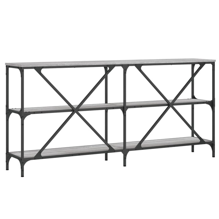 Masă consolă, gri sonoma, 160x30x75 cm, lemn prelucrat și fier - WALTI WALTI
