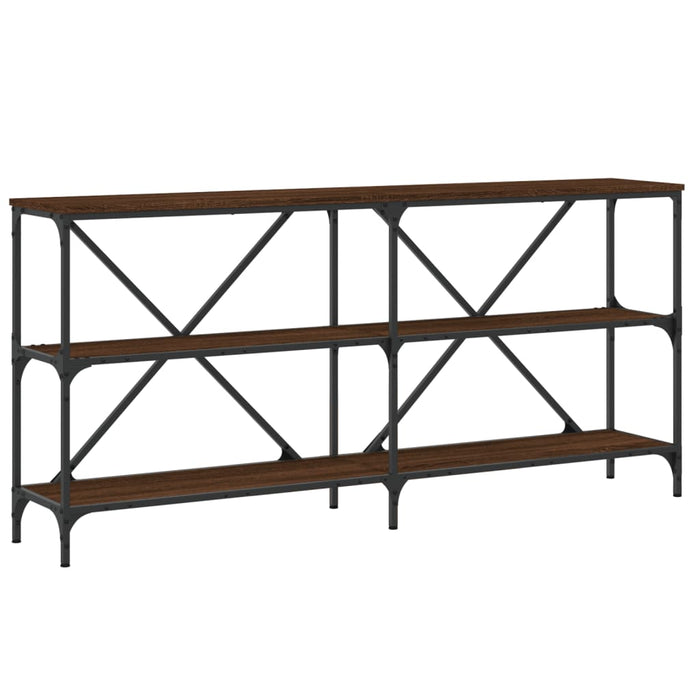 Masă consolă stejar maro, 160x30x75 cm, lemn prelucrat și fier - WALTI WALTI