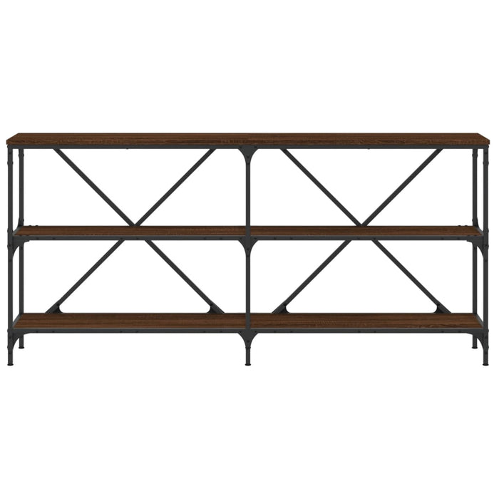 Masă consolă stejar maro, 160x30x75 cm, lemn prelucrat și fier - WALTI WALTI