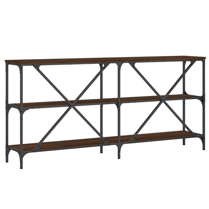 Masă consolă stejar maro, 160x30x75 cm, lemn prelucrat și fier - WALTI WALTI