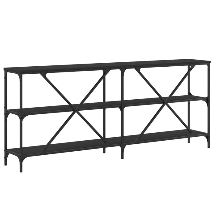 Masă consolă, negru, 180x30x75 cm, lemn prelucrat și fier - WALTI WALTI
