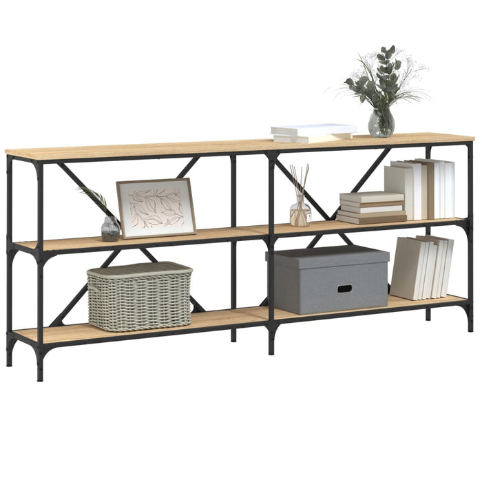 Masă consolă stejar sonoma 180x30x75 cm lemn prelucrat și fier - WALTI WALTI