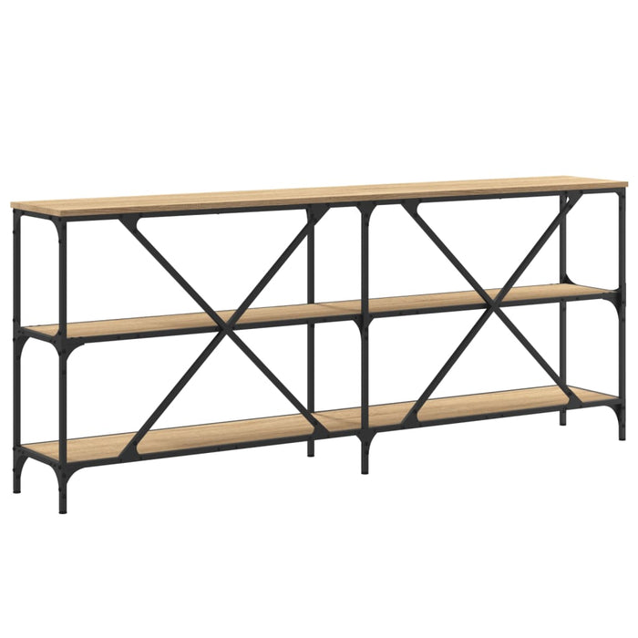Masă consolă stejar sonoma 180x30x75 cm lemn prelucrat și fier - WALTI WALTI