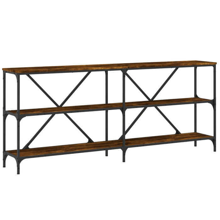 Masă consolă stejar afumat 180x30x75 cm lemn prelucrat și fier - WALTI WALTI