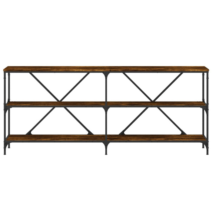 Masă consolă stejar afumat 180x30x75 cm lemn prelucrat și fier - WALTI WALTI