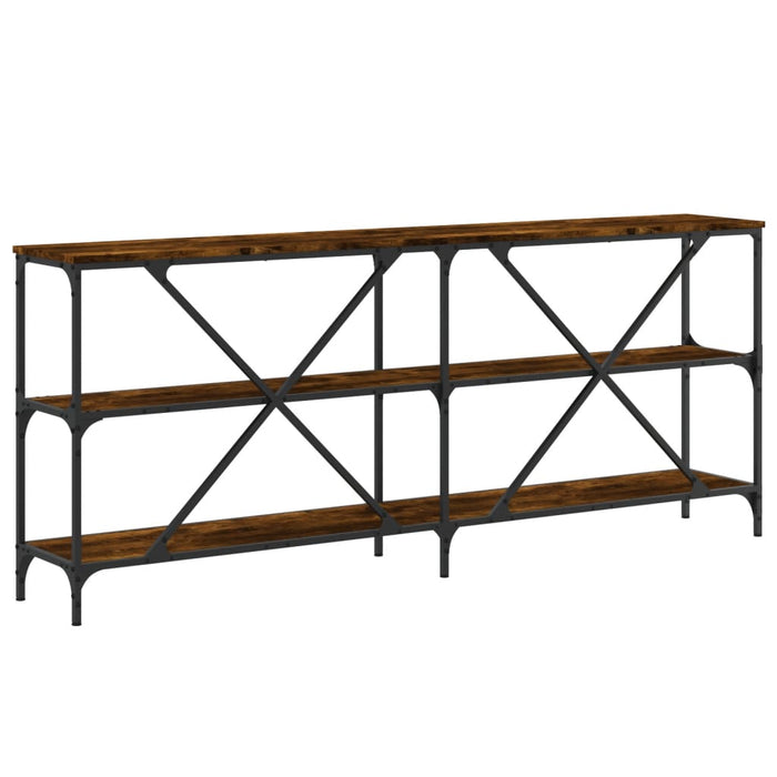 Masă consolă stejar afumat 180x30x75 cm lemn prelucrat și fier - WALTI WALTI