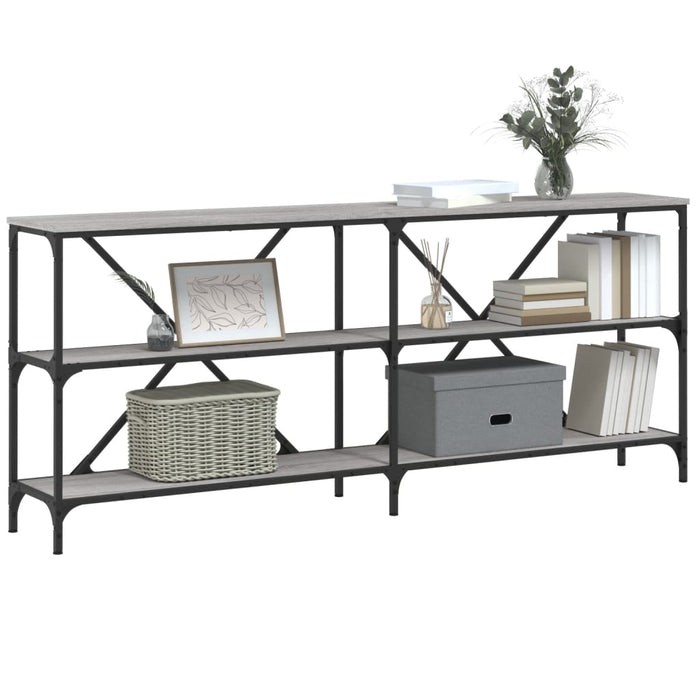 Masă consolă gri sonoma 180x30x75 cm Lemn prelucrat și fier - WALTI WALTI