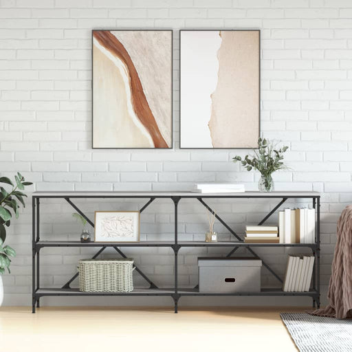 Masă consolă gri sonoma 180x30x75 cm Lemn prelucrat și fier - WALTI WALTI