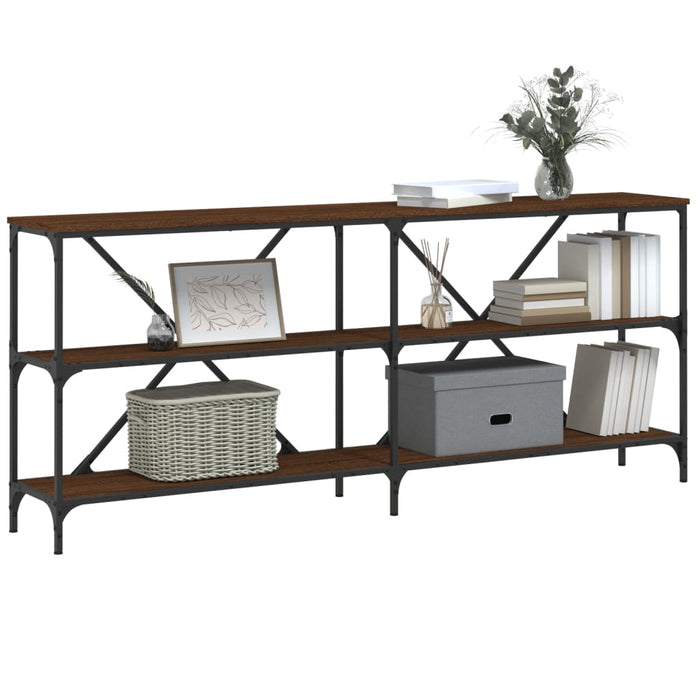 Masă consolă stejar maro 180x30x75 cm lemn prelucrat și fier - WALTI WALTI
