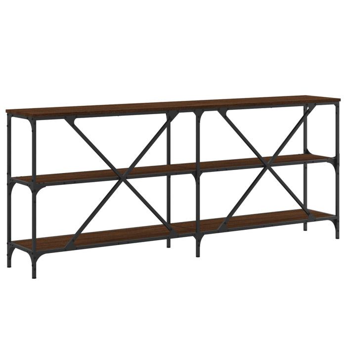 Masă consolă stejar maro 180x30x75 cm lemn prelucrat și fier - WALTI WALTI