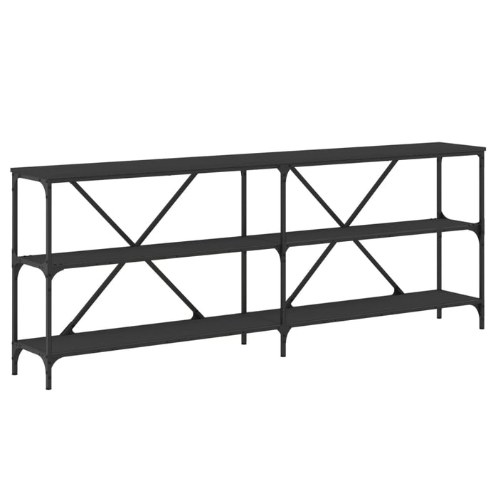 Masă consolă negru 200x30x75 cm lemn prelucrat și fier - WALTI WALTI
