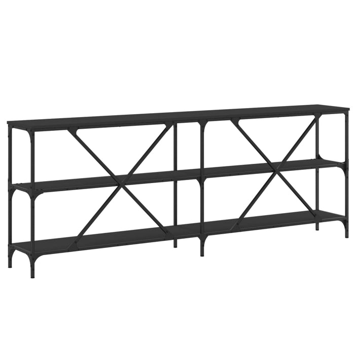 Masă consolă negru 200x30x75 cm lemn prelucrat și fier - WALTI WALTI