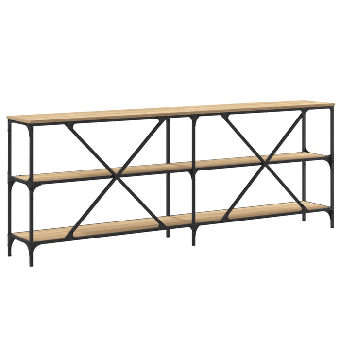 Masă consolă stejar sonoma 200x30x75 cm lemn prelucrat și fier - WALTI WALTI